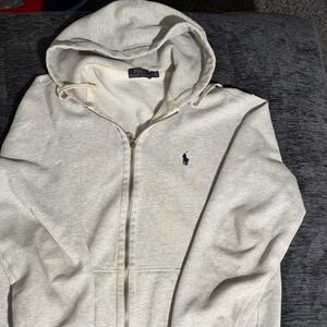 Ralph Lauren Men's Zip-Up Cream Sweater